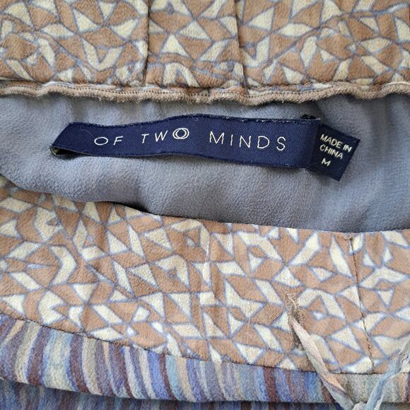 Of Two Minds Silk Flowy Boho Maxi Skirt Medium Blue Brown Chiffon - Picture 5 of 8